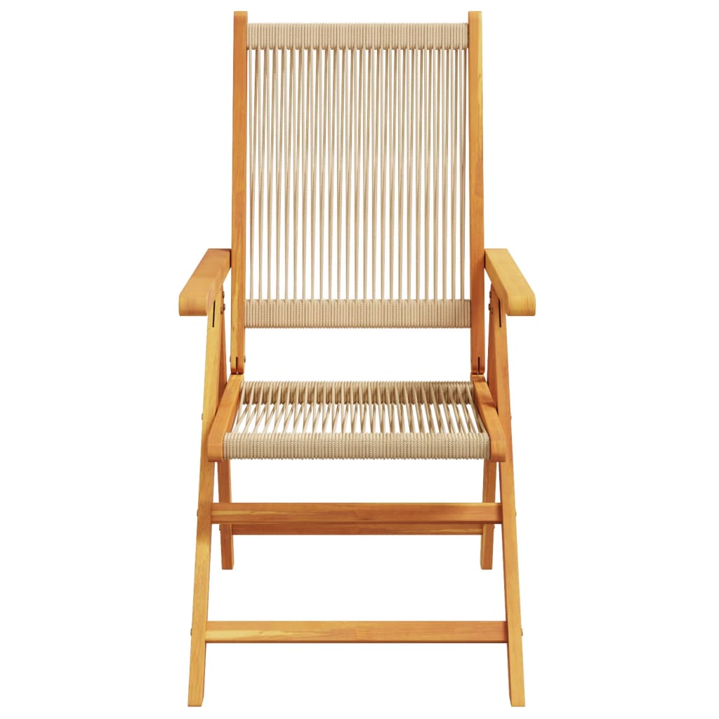 vidaXL Gartenstuhl Verstellbar 6 Stk. Beige Massivholz Akazie