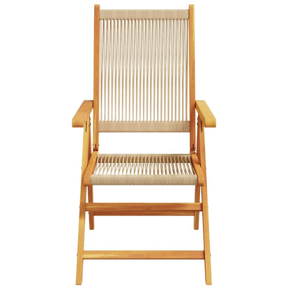 vidaXL Gartenstuhl Verstellbar 6 Stk. Beige Massivholz Akazie