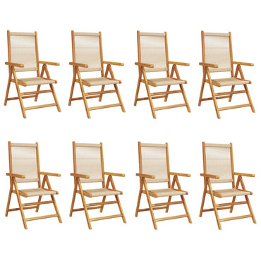 vidaXL Gartenstuhl Verstellbar 8 Stk. Beige Massivholz Akazie