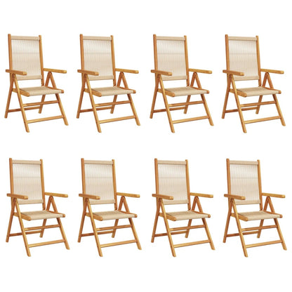 vidaXL Gartenstuhl Verstellbar 8 Stk. Beige Massivholz Akazie