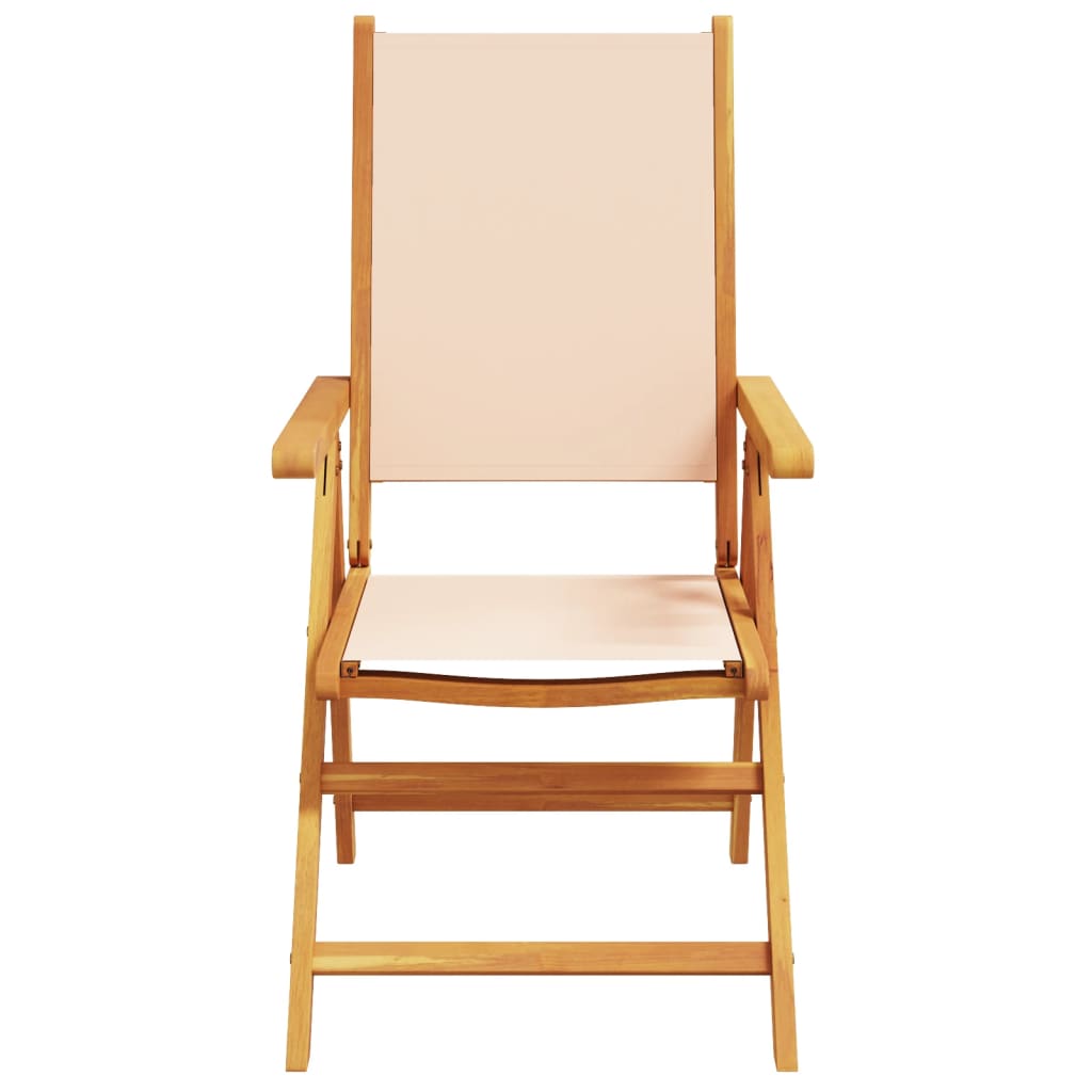 vidaXL Gartenstühle Verstellbar 6 Stk. Beige Stoff und Massivholz