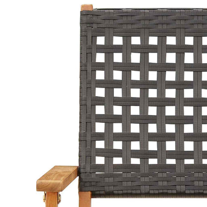 vidaXL Gartenstühle 8 Stk. Klappbar Schwarz Poly Rattan & Massivholz