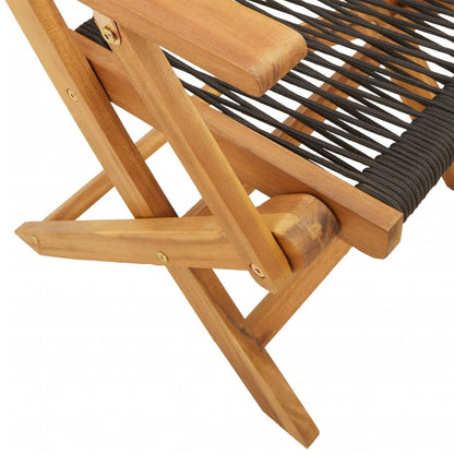 vidaXL Gartenstühle 4 Stk. Klappbar Schwarz Massivholz Akazie