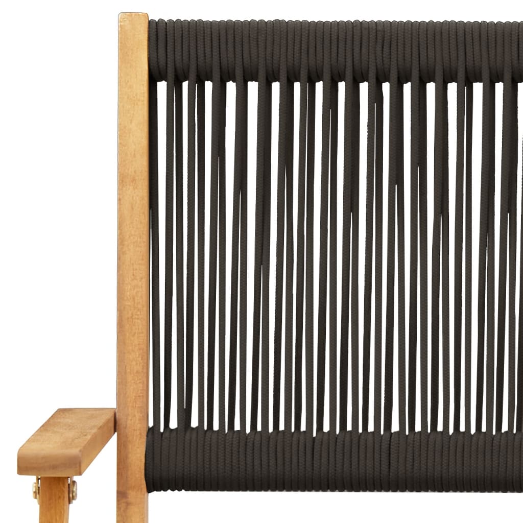vidaXL Gartenstühle 4 Stk. Klappbar Schwarz Massivholz Akazie