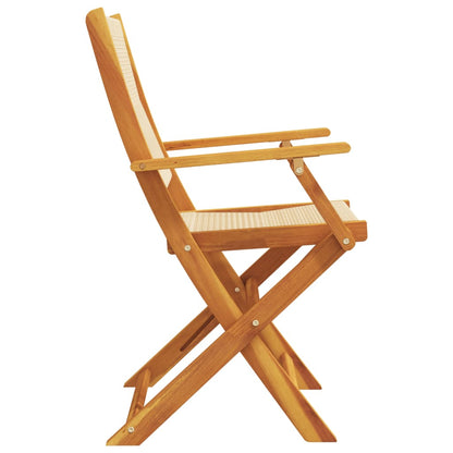 vidaXL Gartenstühle 4 Stk. Klappbar Beige Massivholz Akazie