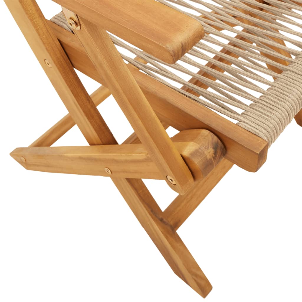 vidaXL Gartenstühle 4 Stk. Klappbar Beige Massivholz Akazie