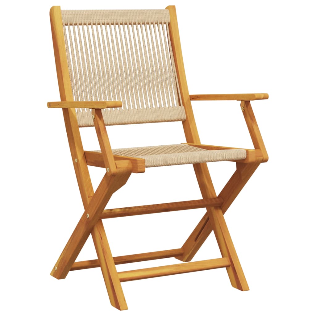 vidaXL Gartenstühle 6 Stk. Klappbar Beige Massivholz Akazie