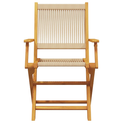 vidaXL Gartenstühle 6 Stk. Klappbar Beige Massivholz Akazie