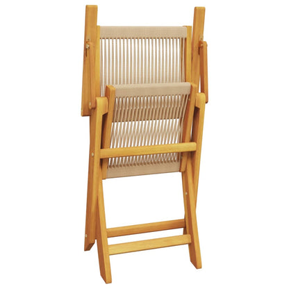 vidaXL Gartenstühle 6 Stk. Klappbar Beige Massivholz Akazie