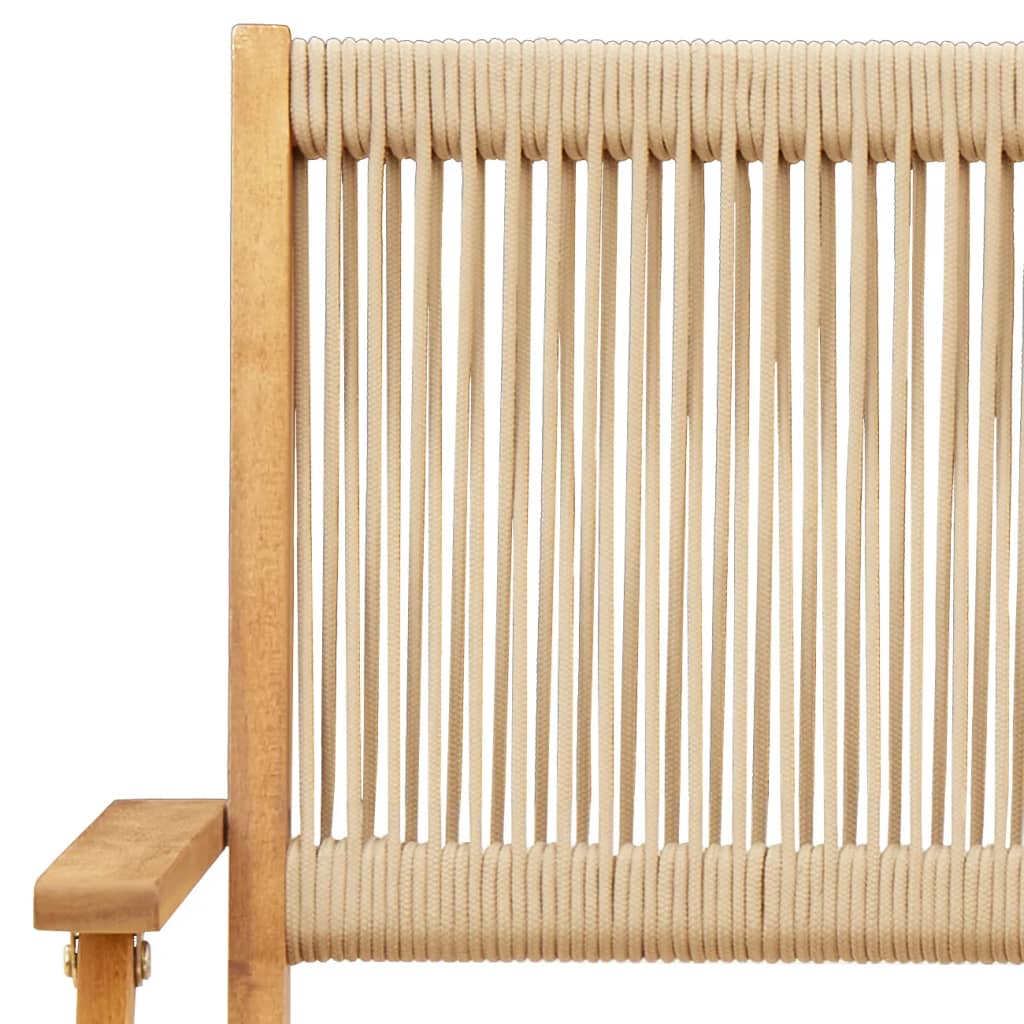 vidaXL Gartenstühle 6 Stk. Klappbar Beige Massivholz Akazie