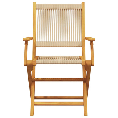 vidaXL Gartenstühle 8 Stk. Klappbar Beige Massivholz Akazie