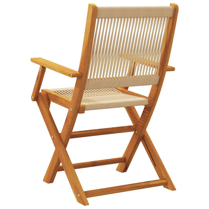vidaXL Gartenstühle 8 Stk. Klappbar Beige Massivholz Akazie