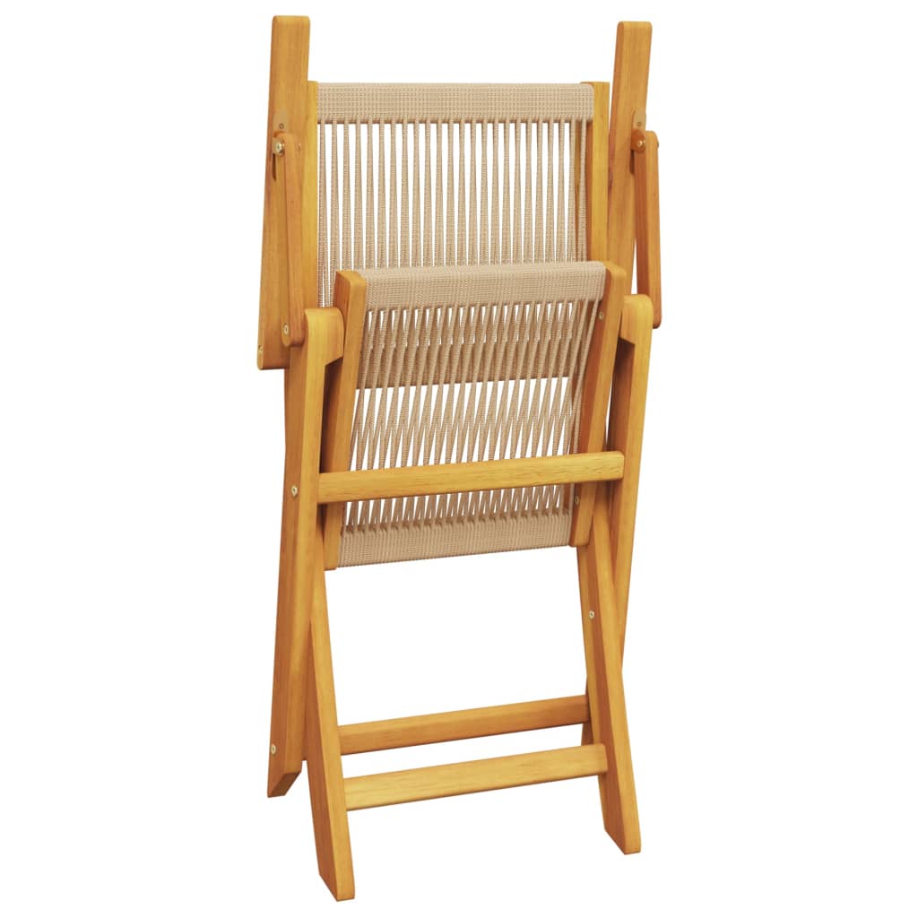 vidaXL Gartenstühle 8 Stk. Klappbar Beige Massivholz Akazie