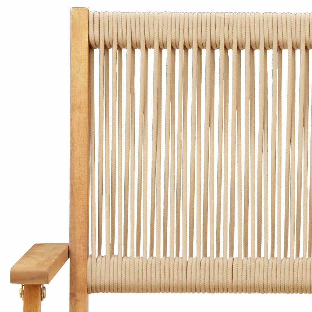 vidaXL Gartenstühle 8 Stk. Klappbar Beige Massivholz Akazie