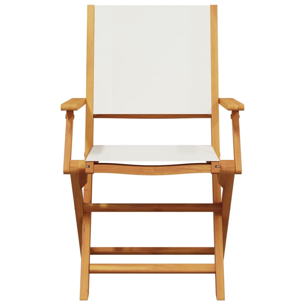 vidaXL Chaises de jardin pliantes 8 pcs Crème Tissu et bois massif