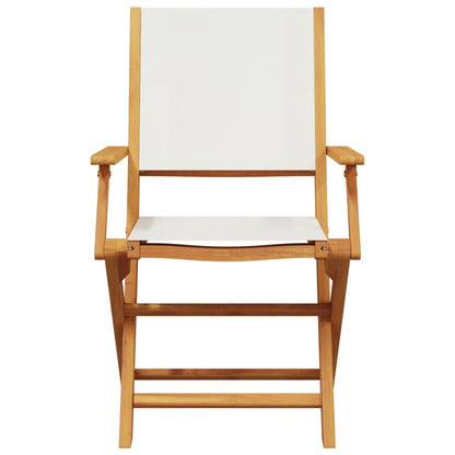 vidaXL Chaises de jardin pliantes 8 pcs Crème Tissu et bois massif