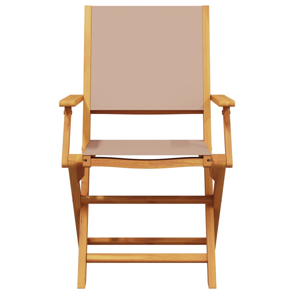 vidaXL Gartenstühle 6 Stk. Klappbar Taupe Stoff und Massivholz