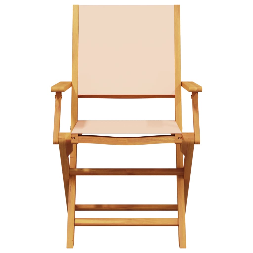 vidaXL Gartenstühle 4 Stk. Klappbar Beige Stoff und Massivholz