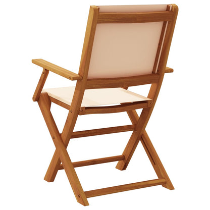 vidaXL Gartenstühle 4 Stk. Klappbar Beige Stoff und Massivholz