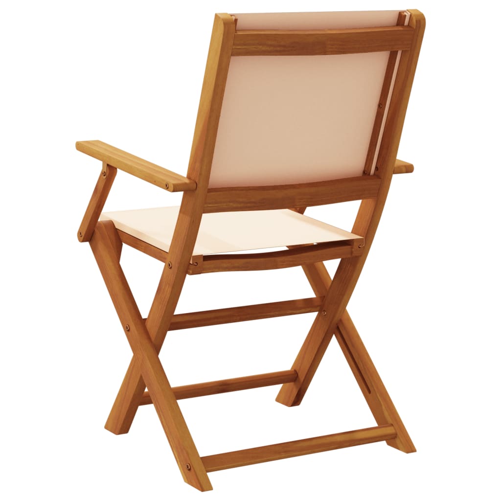 vidaXL Gartenstühle 6 Stk. Klappbar Beige Stoff und Massivholz