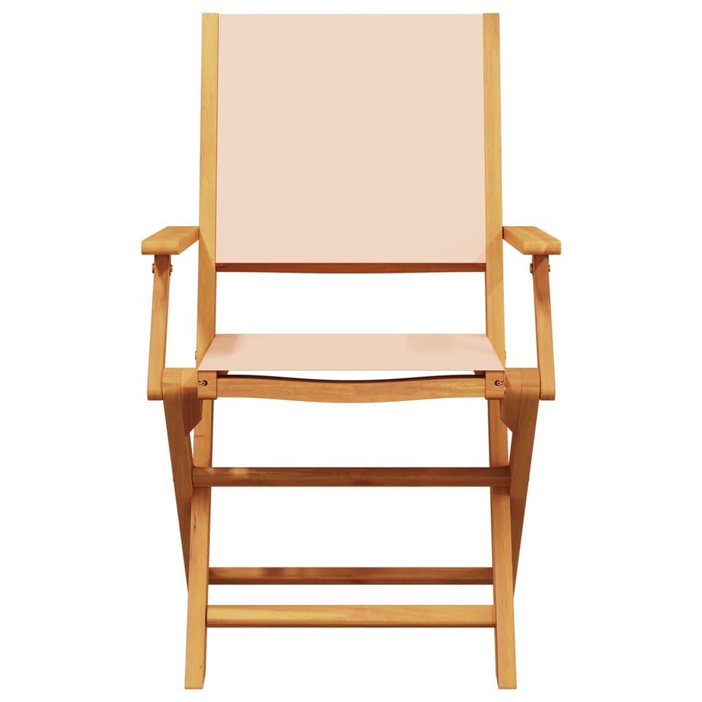 vidaXL Gartenstühle 8 Stk. Klappbar Beige Stoff und Massivholz