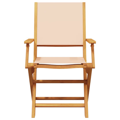 vidaXL Gartenstühle 8 Stk. Klappbar Beige Stoff und Massivholz
