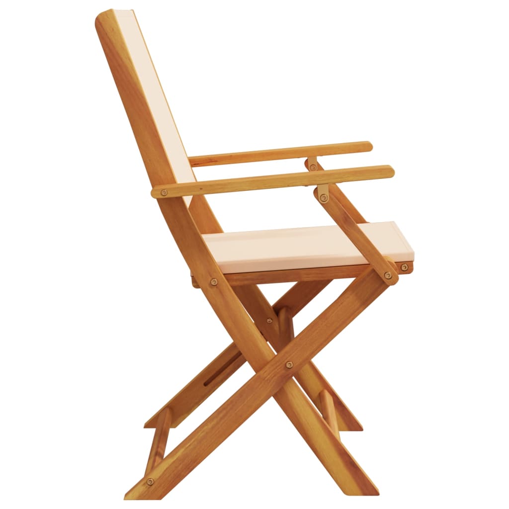 vidaXL Gartenstühle 8 Stk. Klappbar Beige Stoff und Massivholz
