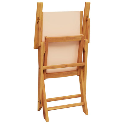 vidaXL Gartenstühle 8 Stk. Klappbar Beige Stoff und Massivholz