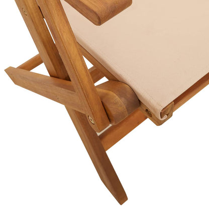 vidaXL Gartenstühle 8 Stk. Klappbar Beige Stoff und Massivholz