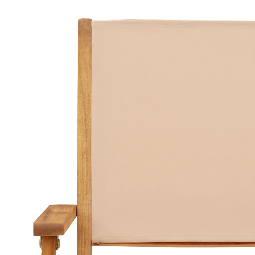 vidaXL Gartenstühle 8 Stk. Klappbar Beige Stoff und Massivholz