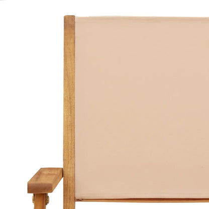 vidaXL Gartenstühle 8 Stk. Klappbar Beige Stoff und Massivholz