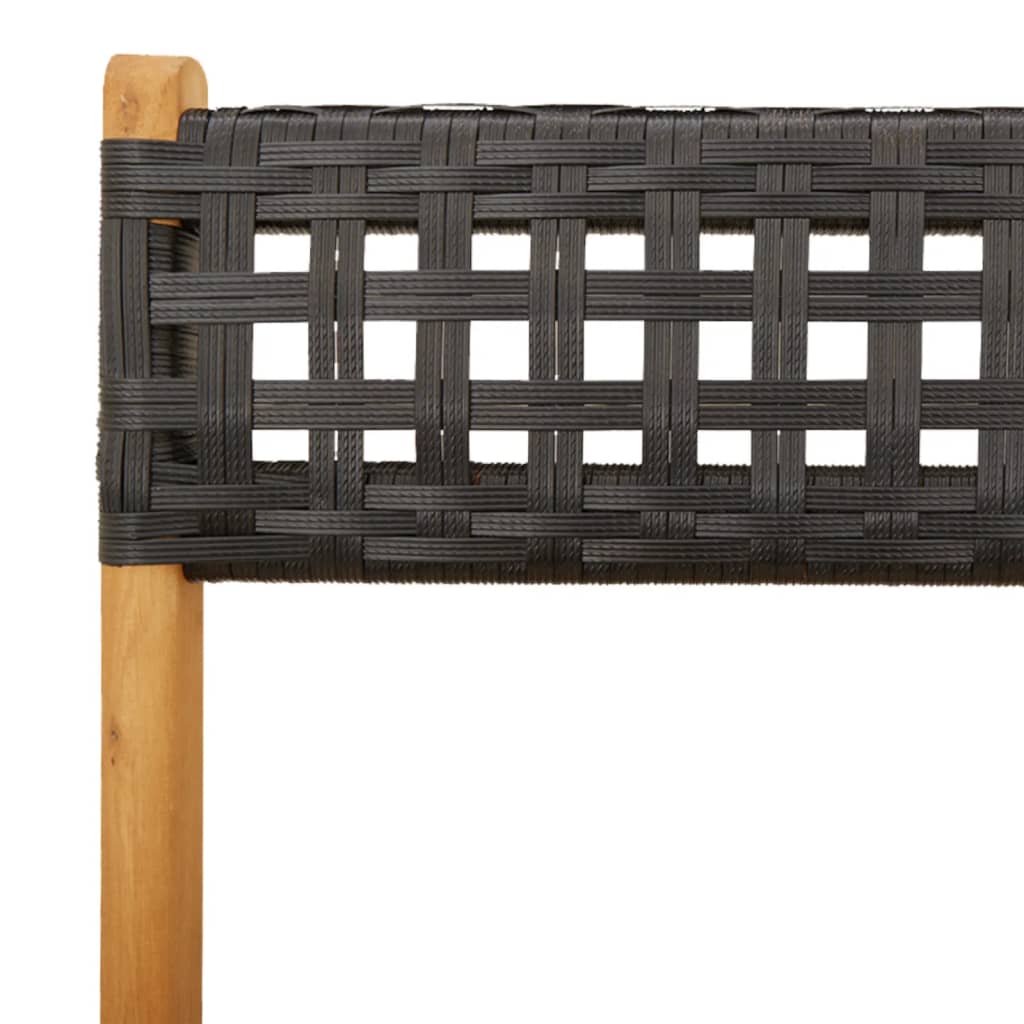 vidaXL Gartenstühle 4 Stk. Klappbar Schwarz Poly Rattan & Massivholz