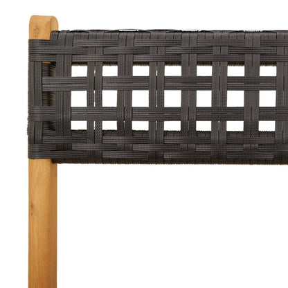 vidaXL Gartenstühle 4 Stk. Klappbar Schwarz Poly Rattan & Massivholz