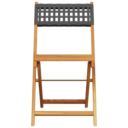 vidaXL Gartenstühle 8 Stk. Klappbar Schwarz Poly Rattan & Massivholz