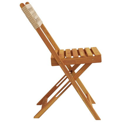vidaXL Chaises de jardin 4 pcs Pliantes Beige Rotin PE & Bois massif