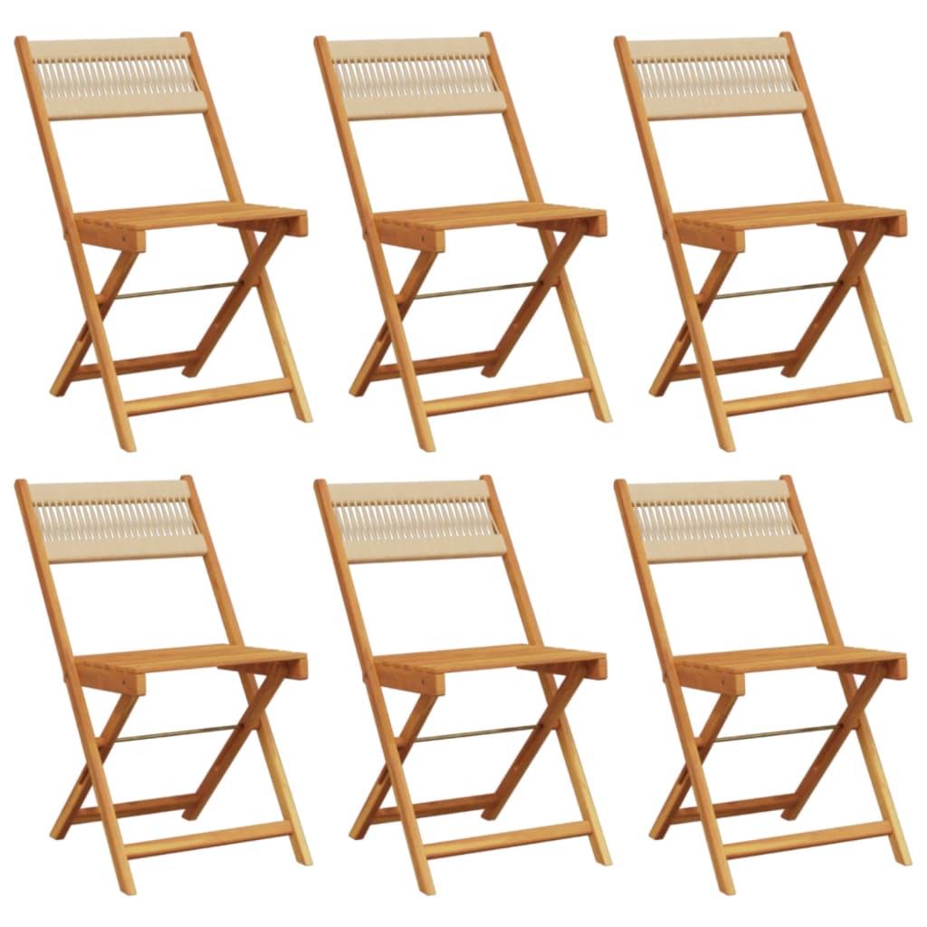 vidaXL Chaises de jardin 6 pcs Pliantes Beige Bois d'acacia massif