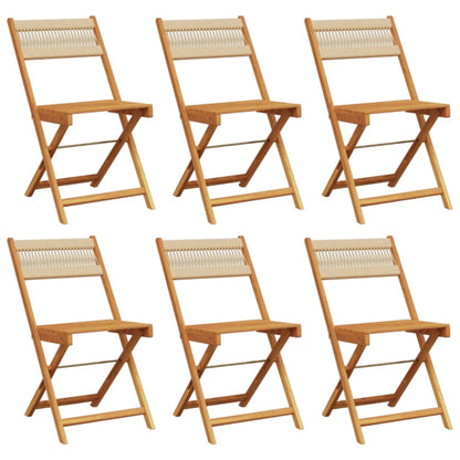 vidaXL Chaises de jardin 6 pcs Pliantes Beige Bois d'acacia massif