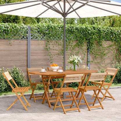 vidaXL Chaises de jardin 6 pcs Pliantes Beige Bois d'acacia massif