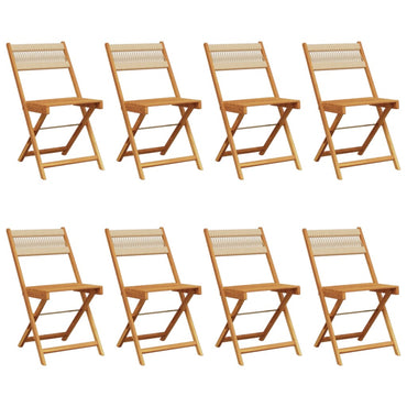 vidaXL Gartenstühle 8 Stk. Klappbar Beige Massivholz Akazie