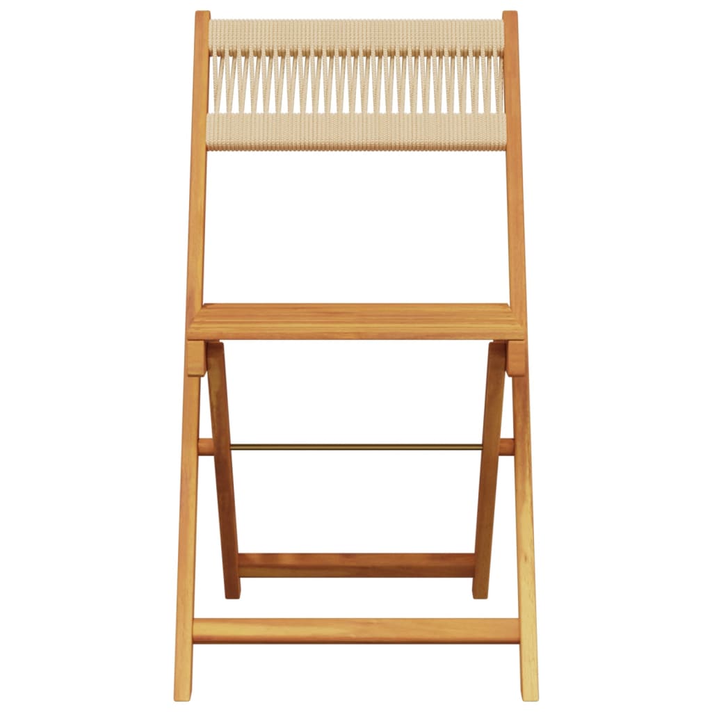 vidaXL Gartenstühle 8 Stk. Klappbar Beige Massivholz Akazie