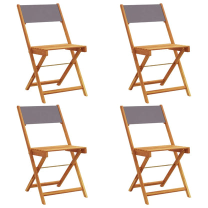 vidaXL Chaises de jardin 4 pcs Pliantes Anthracite Tissu et Bois massif