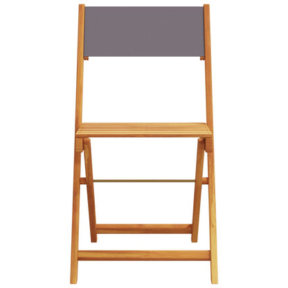 vidaXL Chaises de jardin 4 pcs Pliantes Anthracite Tissu et Bois massif
