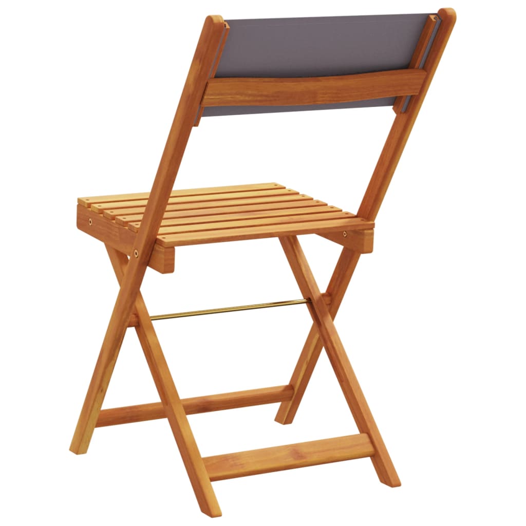 vidaXL Chaises de jardin 4 pcs Pliantes Anthracite Tissu et Bois massif
