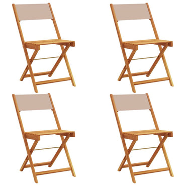 vidaXL Gartenstühle 4 Stk. Klappbar Taupe Stoff und Massivholz