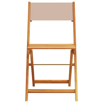 vidaXL Gartenstühle 4 Stk. Klappbar Taupe Stoff und Massivholz