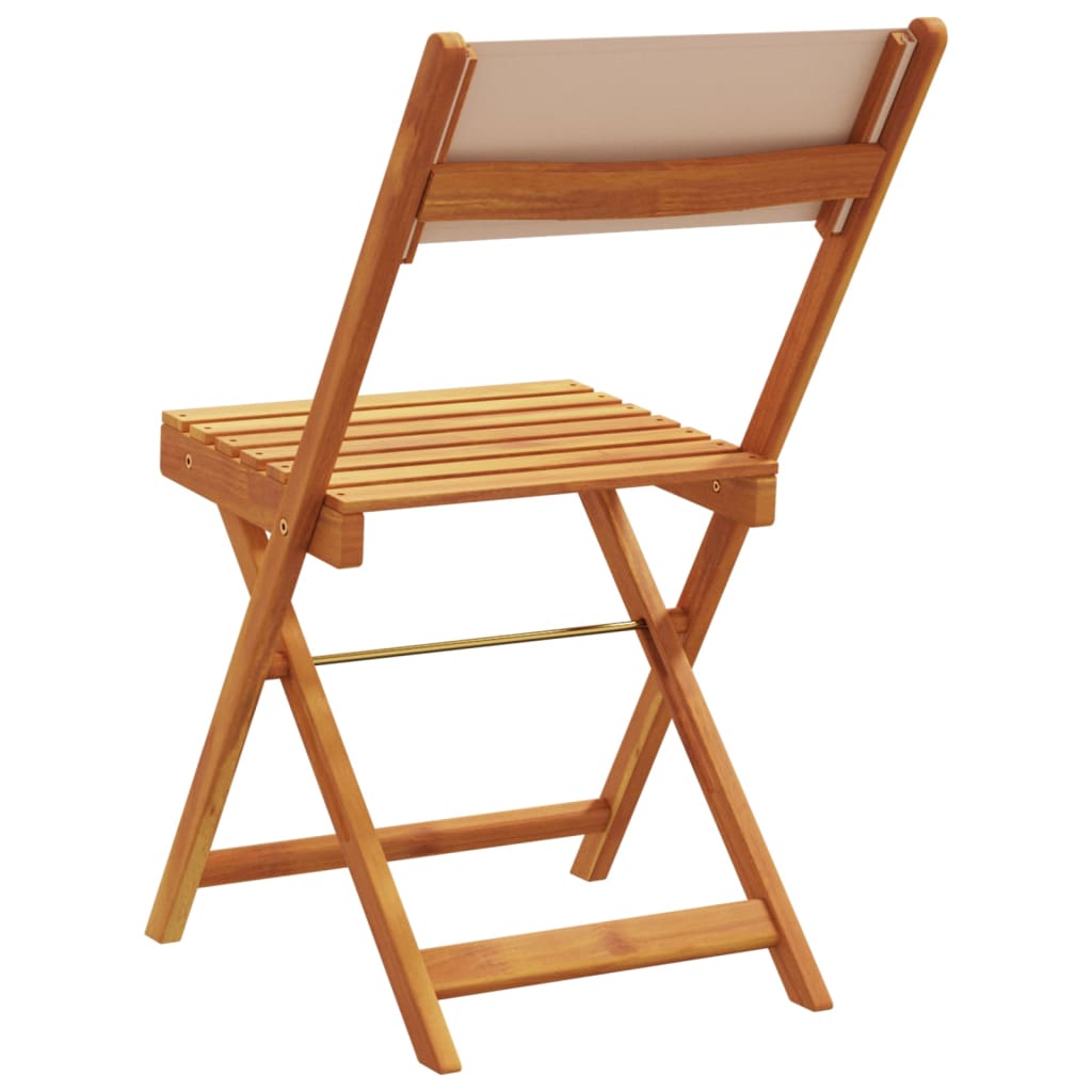 vidaXL Chaises de jardin 8 pcs Pliantes Tissu taupe et Bois massif