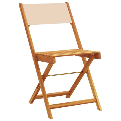 vidaXL Gartenstühle 6 Stk. Klappbar Beige Stoff und Massivholz