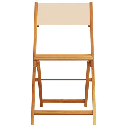 vidaXL Gartenstühle 6 Stk. Klappbar Beige Stoff und Massivholz