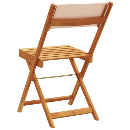 vidaXL Gartenstühle 6 Stk. Klappbar Beige Stoff und Massivholz