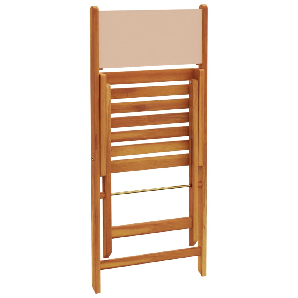 vidaXL Gartenstühle 6 Stk. Klappbar Beige Stoff und Massivholz